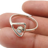 Natural Rainbow Moonstone Solid 925 Sterling Silver Bezel Band Ring