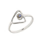 Natural Rainbow Moonstone Solid 925 Sterling Silver Bezel Band Ring