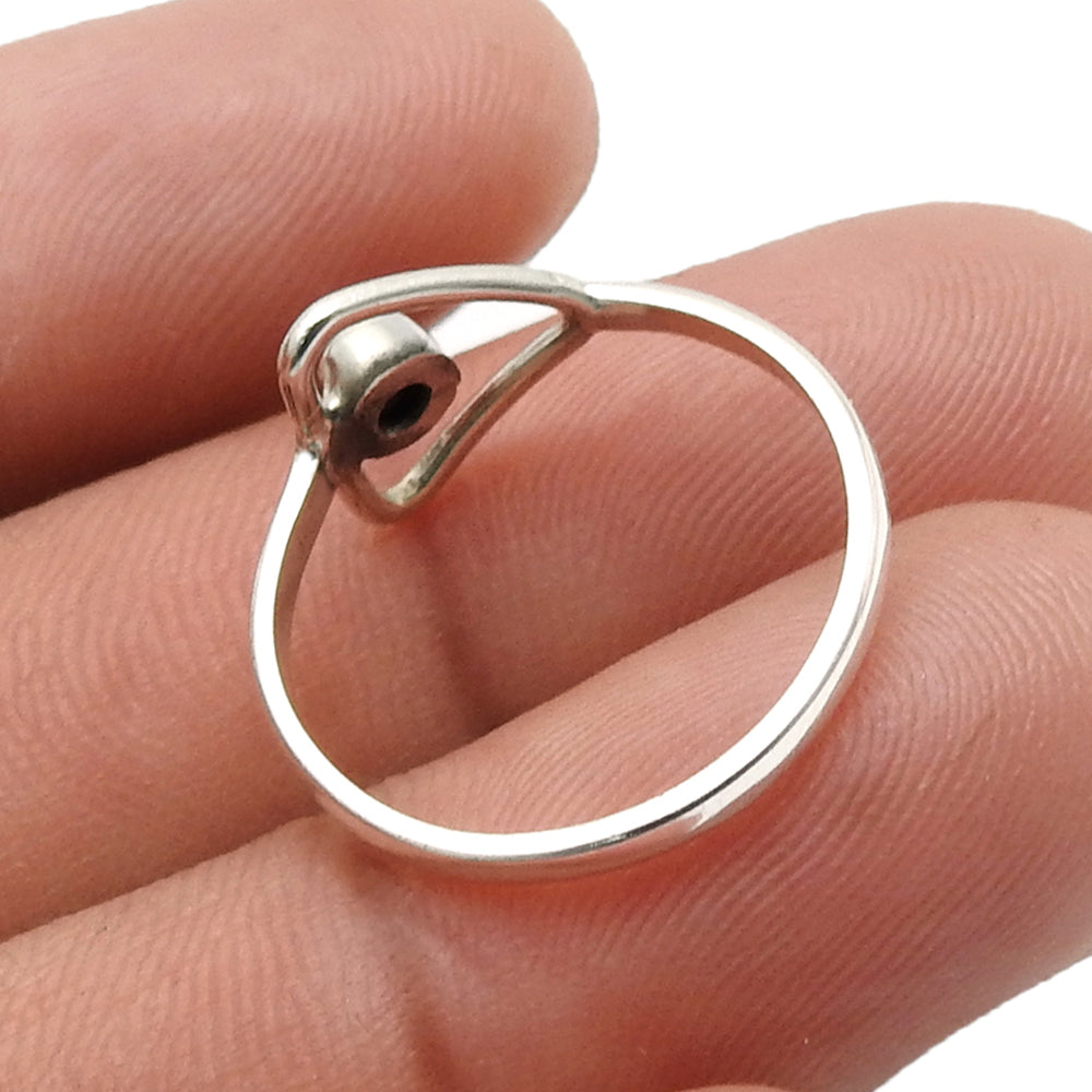 Natural Rainbow Moonstone Solid 925 Sterling Silver Bezel Band Ring