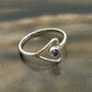 Natural Amethyst Sterling Silver Mother February Promise Band Birthday Ring