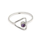 Natural Amethyst Sterling Silver Mother February Promise Band Birthday Ring