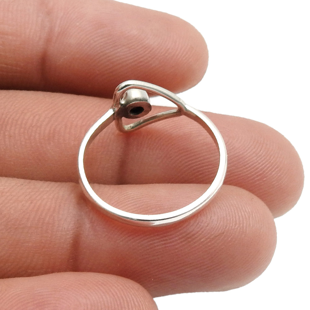 Natural Amethyst Sterling Silver Mother February Promise Band Birthday Ring