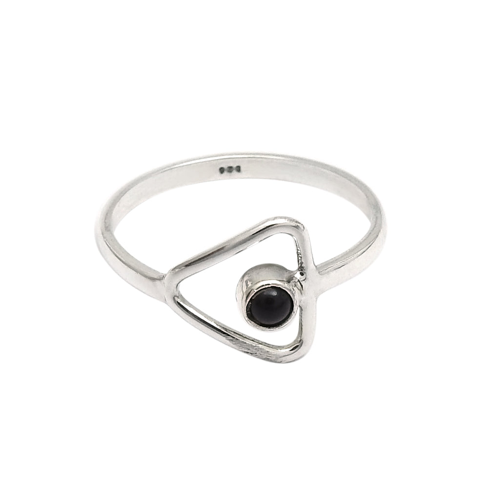 Natural Black Onyx Statement Band Handcrafted Ring 925 Sterling Silver