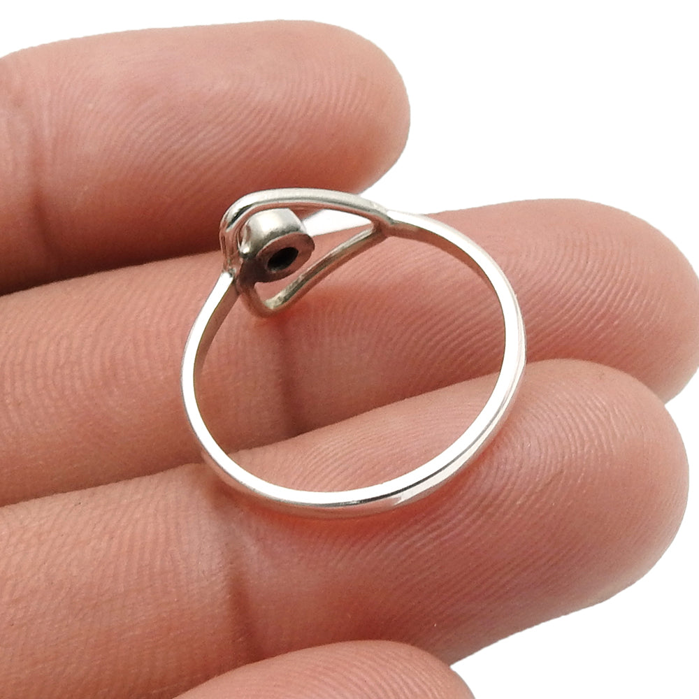 Natural Black Onyx Statement Band Handcrafted Ring 925 Sterling Silver