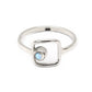 Natural Rainbow Moonstone Promise Band Birthday Ring 925 Sterling Silver