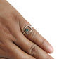 Round Green Onyx Gemstone Bezel Band Mother Statement Ring 925 Solid Silver
