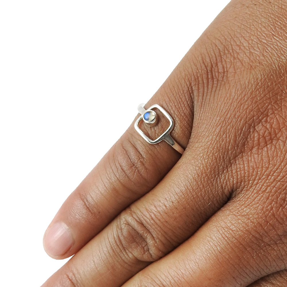 Labradorite Stone 925 Silver Cocktail Third Eye Chakra Boho Ring Jewelry