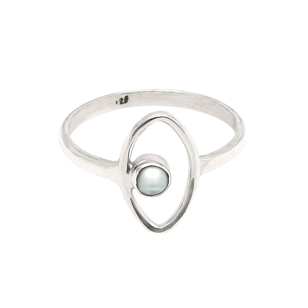 Pearl Ring 925 Sterling Silver Vintage Jewelry L2