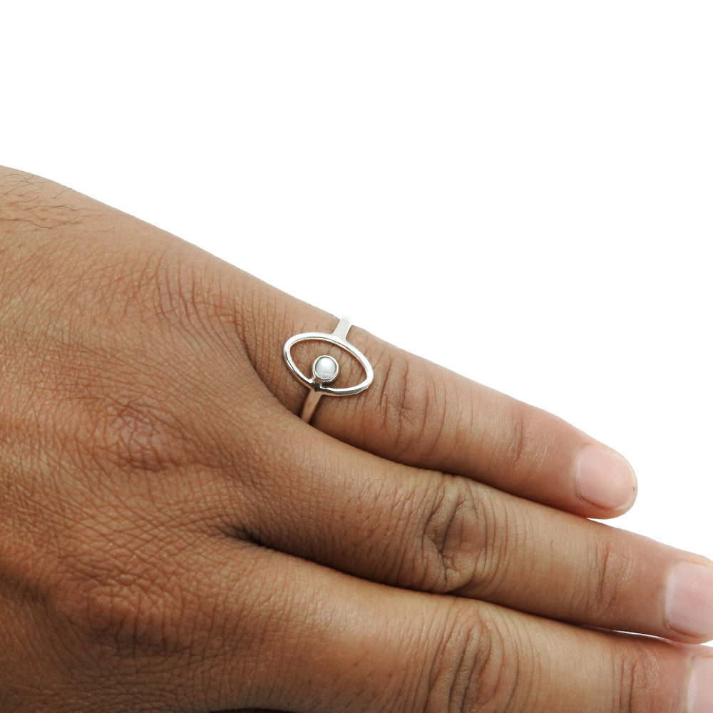 Pearl Ring 925 Sterling Silver Vintage Jewelry L2