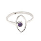 Natural Amethyst Solid Silver February Birth Evil Eye Band Unique Ring
