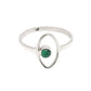 Round Natural Green Onyx Solid Sterling Silver Band Promise Evil Eye Ring