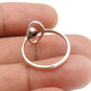 Round Natural Green Onyx Solid Sterling Silver Band Promise Evil Eye Ring