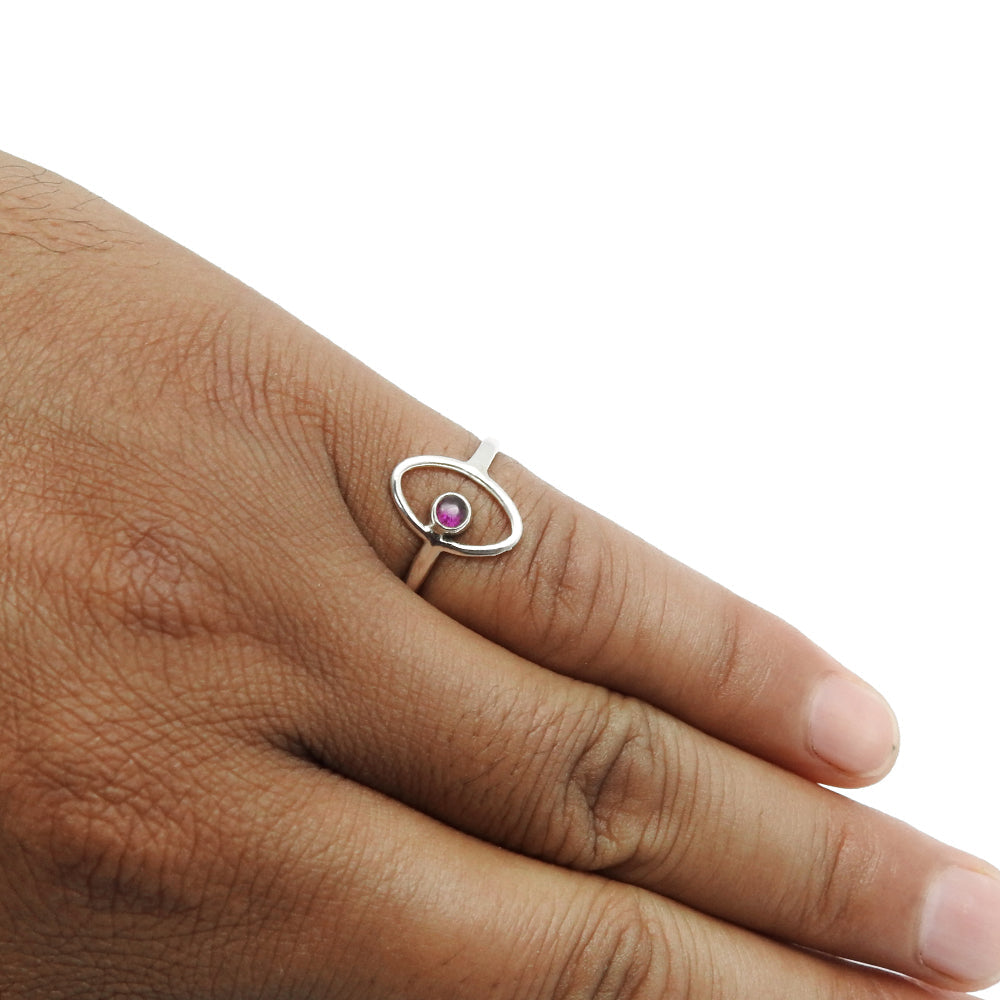 Ruby Gemstone 925 Silver Handmade Ring July Birthstone Jewelry