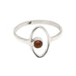Natural Carnelian 925 Sterling Silver Boho Band Statement Evil Eye Ring