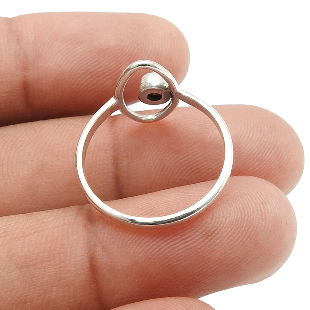 Natural Labradorite 925 Silver Wedding Evil Eye Band Promise Ring Jewelry