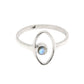Round Rainbow Moonstone Gemstone Evil Eye Band Ring Solid Sterling Silver