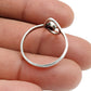 Round Rainbow Moonstone Gemstone Evil Eye Band Ring Solid Sterling Silver