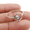 Rainbow Moonstone Gemstone Band Crown Chakra Ring Solid Sterling Silver