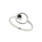 Sterling Silver Root Chakra Natural Black Onyx Sister Art Deco Band Ring