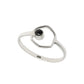Sterling Silver Root Chakra Natural Black Onyx Sister Art Deco Band Ring
