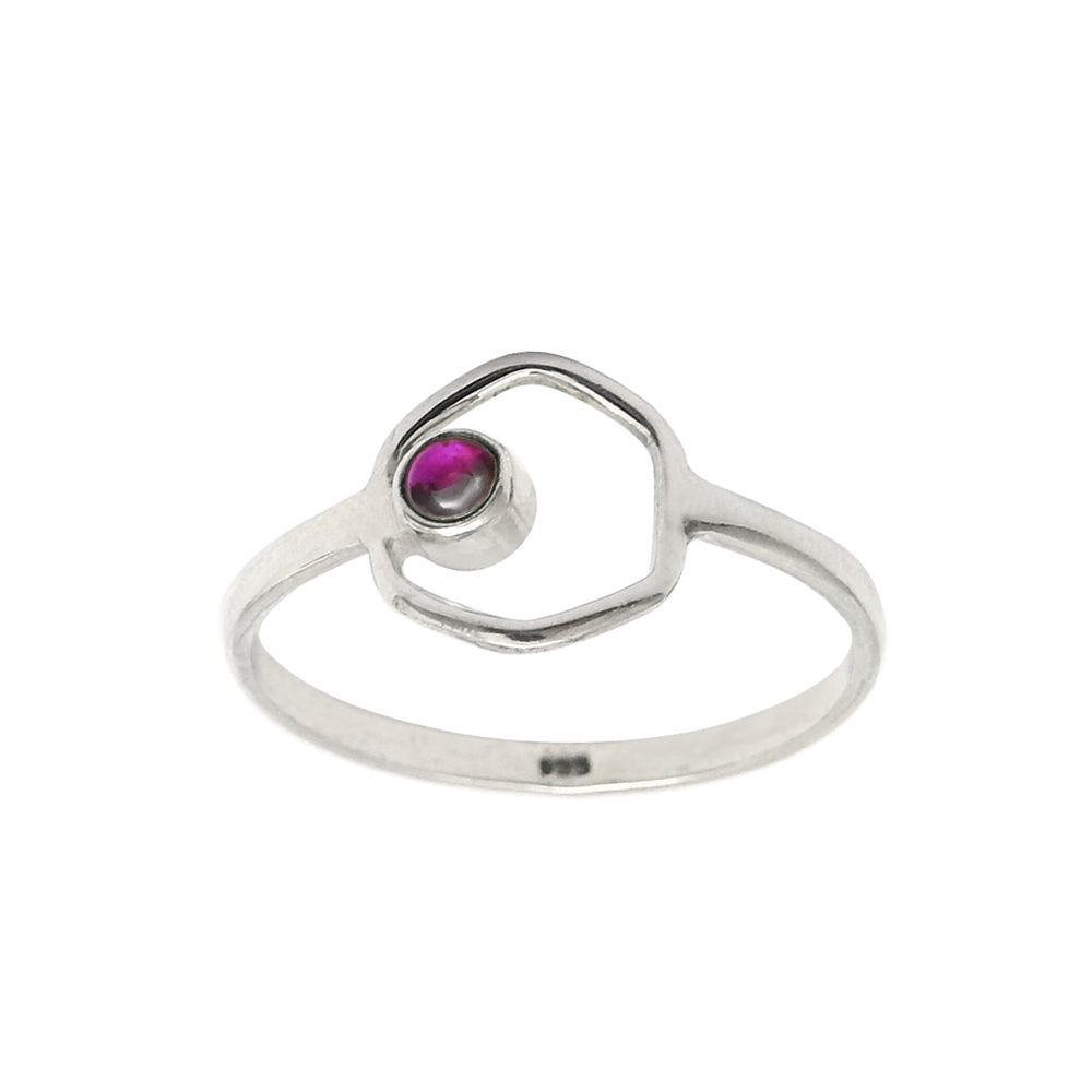 Ruby Gemstone 925 Sterling Silver Birthday Gift Band Ring