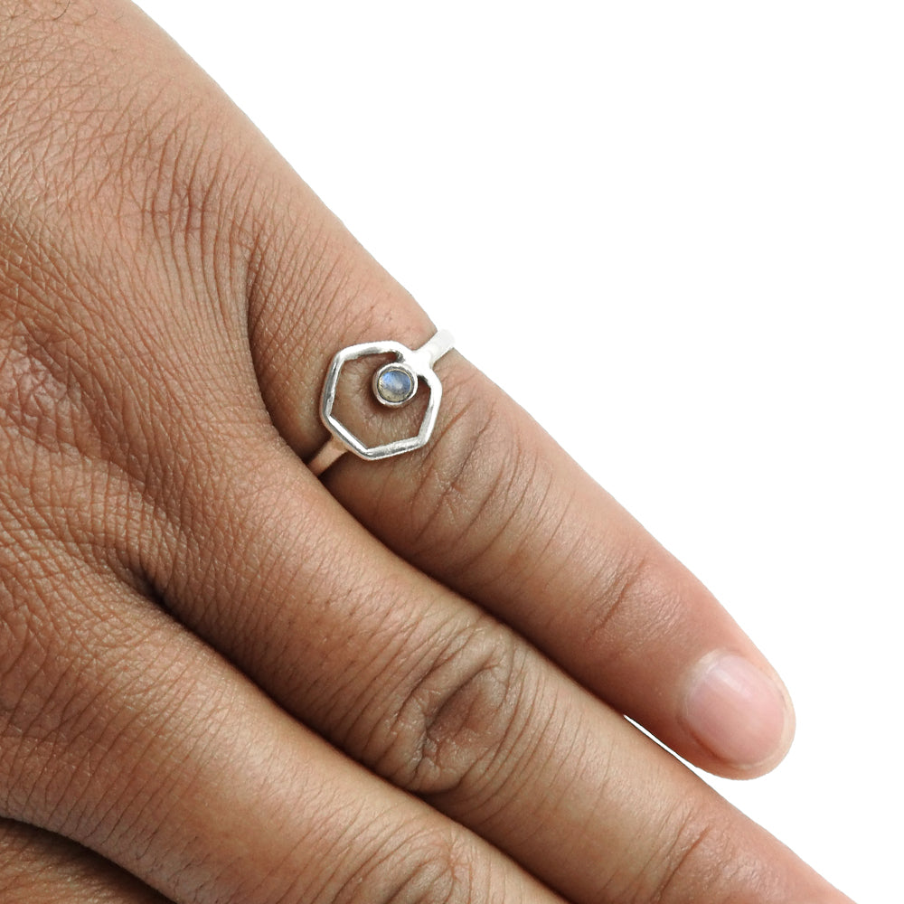 Sterling Silver Labradorite Gemstone Friendship Day Cocktail Statement Ring