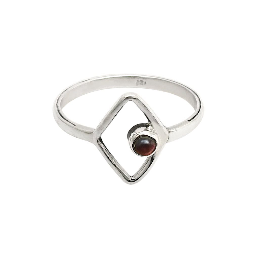 Natural Garnet 925 Sterling Silver Elegant Band Daughter Handcrafted Ring