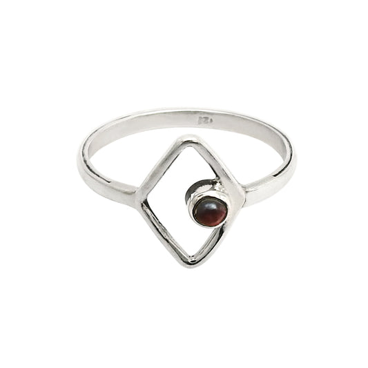 Natural Garnet 925 Sterling Silver Elegant Band Daughter Handcrafted Ring