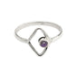 Crown Chakra Natural Amethyst Solid Silver Band Anniversary Birthday Ring