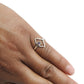 Crown Chakra Natural Amethyst Solid Silver Band Anniversary Birthday Ring