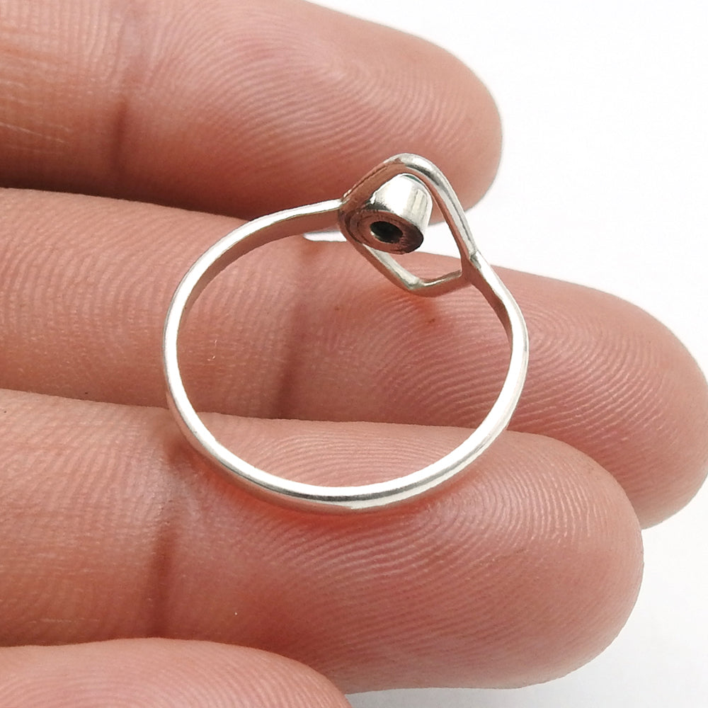 Crown Chakra Natural Amethyst Solid Silver Band Anniversary Birthday Ring