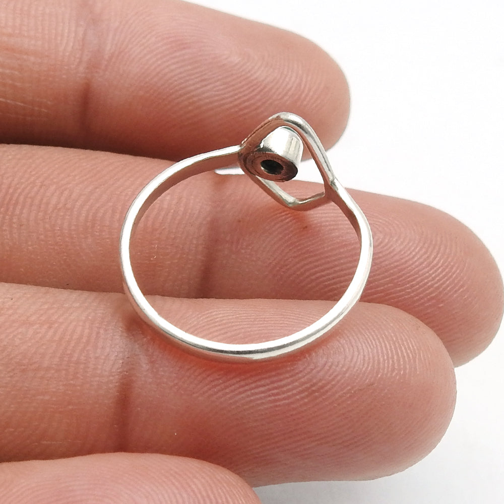 Green Onyx Stone 925 Silver Unique Bezel Band Wife Boho Statement Ring