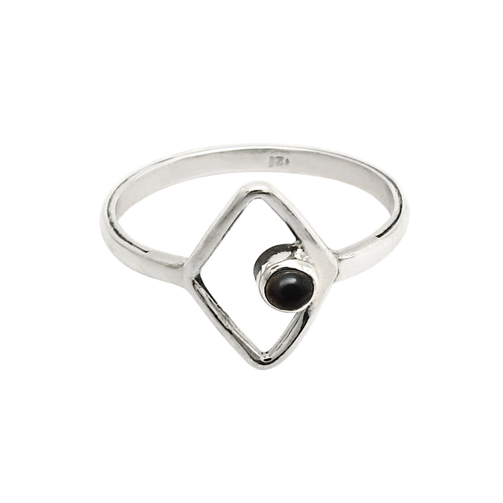 Natural Black Onyx Unique New Band Anniversary Mother Ring 925 Solid Silver