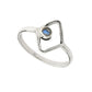 Round Labradorite Gemstone Solid Silver Bezel Band Promise Ring Jewelry