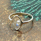 Rainbow Moonstone Stone Solid Sterling Silver Bezel Band Engagement Ring