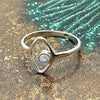 Rainbow Moonstone Stone Solid Sterling Silver Bezel Band Engagement Ring