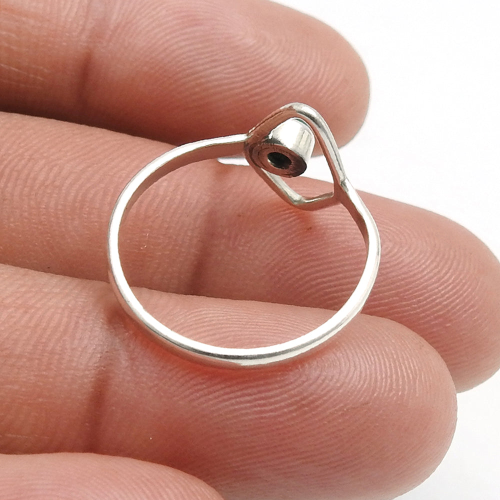 Rainbow Moonstone Stone Solid Sterling Silver Bezel Band Engagement Ring