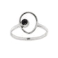 Solid 925 Silver Natural Black Onyx Gemstone Promise Band Ring