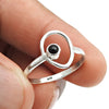 Solid 925 Silver Natural Black Onyx Gemstone Promise Band Ring