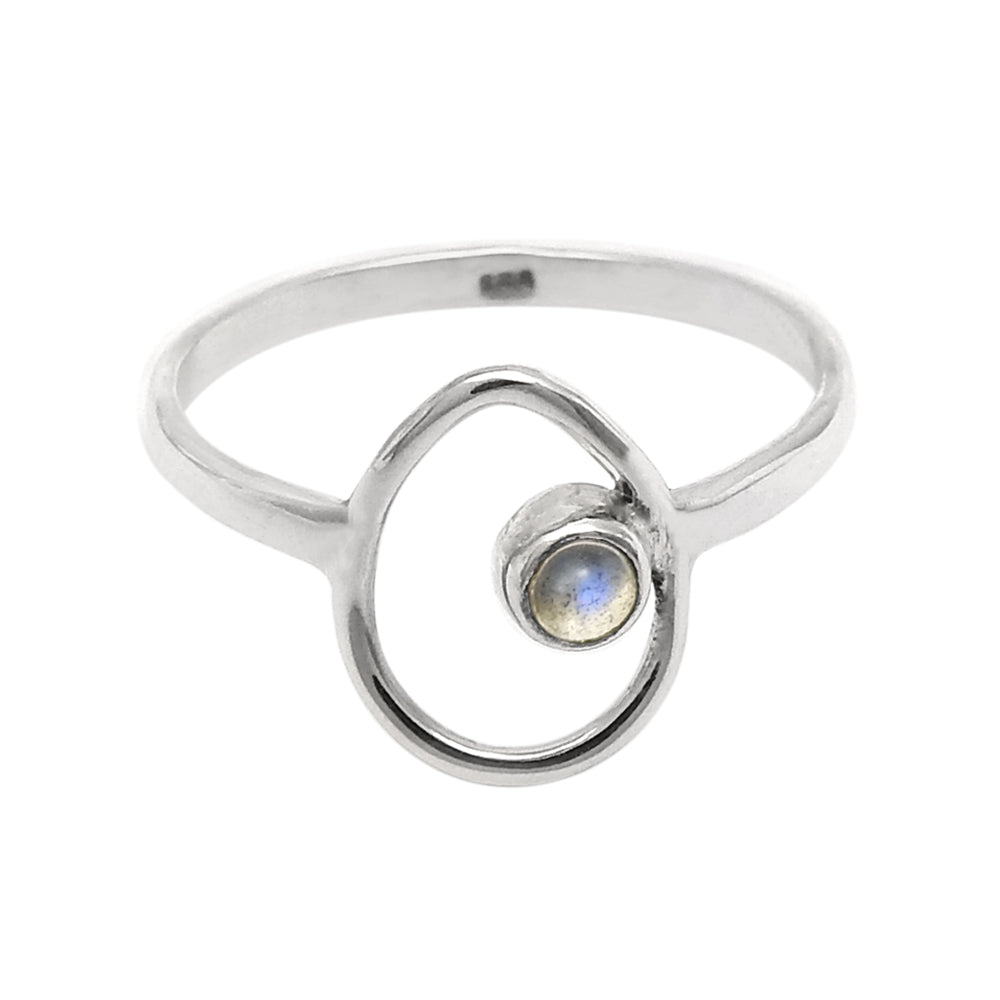 Natural Labradorite 925 Sterling Silver Birthday Wife Cocktail Ring Jewelry
