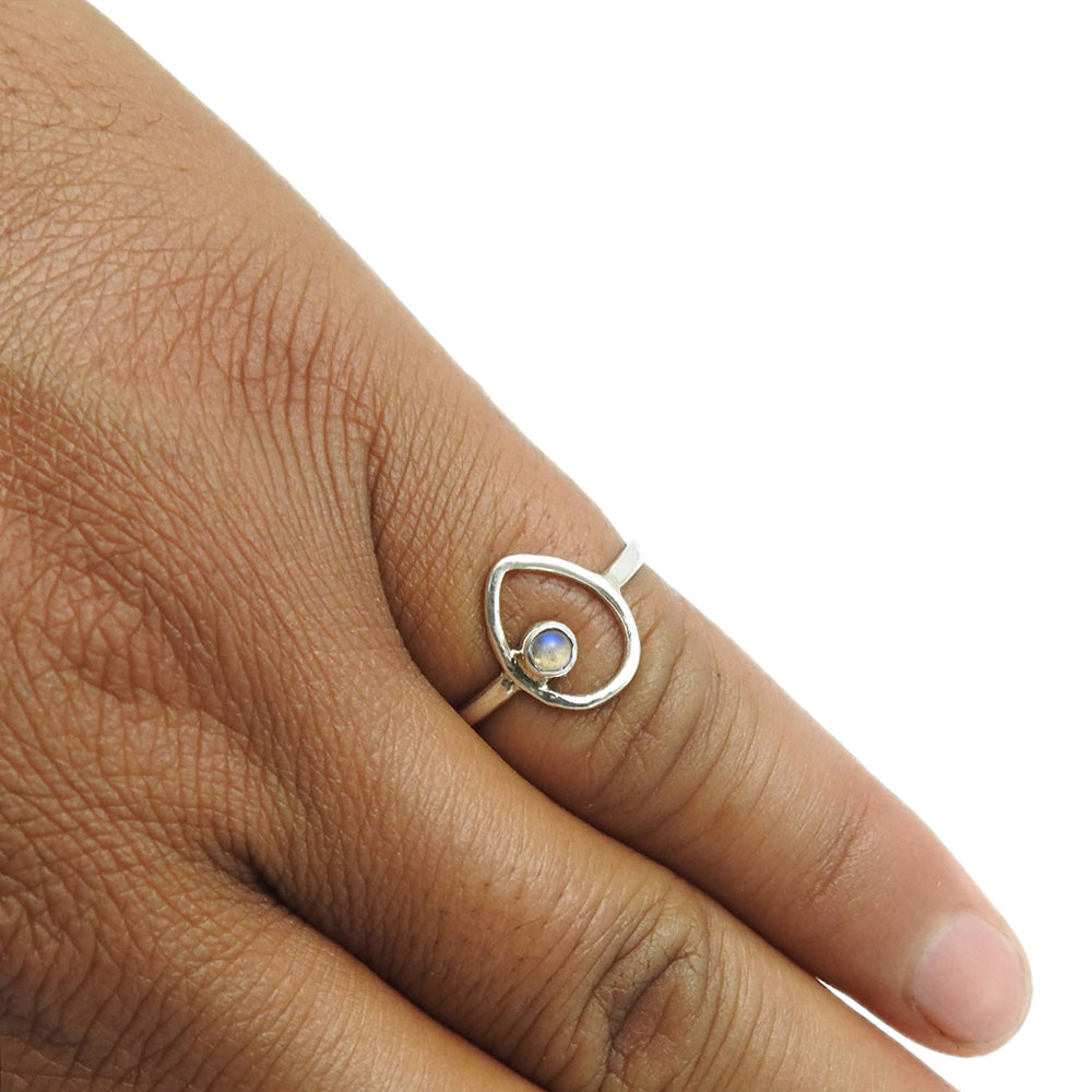 Natural Labradorite 925 Sterling Silver Birthday Wife Cocktail Ring Jewelry