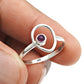 Round Amethyst Stone Solid Silver Birthday Band Mother Statement Drop Ring