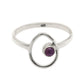 Round Amethyst Stone Solid Silver Birthday Band Mother Statement Drop Ring