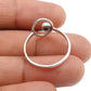 Round Amethyst Stone Solid Silver Birthday Band Mother Statement Drop Ring