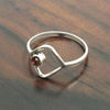 Garnet Stone 925 Silver Statement Wedding Band Promise Art Deco Ring