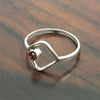Garnet Stone 925 Silver Statement Wedding Band Promise Art Deco Ring