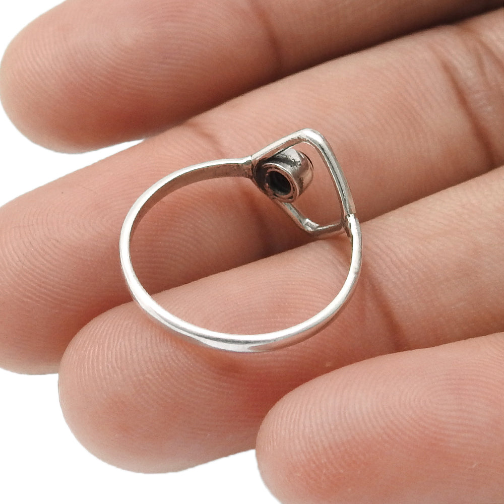 Garnet Stone 925 Silver Statement Wedding Band Promise Art Deco Ring