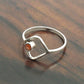 Round Carnelian Stone Mother Promise Band Statement Ring 925 Solid Silver
