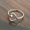 Round Carnelian Stone Mother Promise Band Statement Ring 925 Solid Silver
