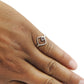 Round Rose Quartz Gemstone Solid Sterling Silver Daughter Band Elegant Ring